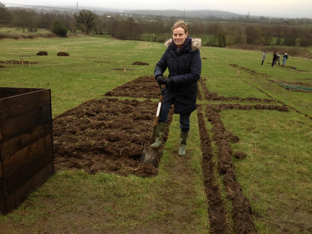 Turning the earth at the Muriel Jones site, Birchill lane